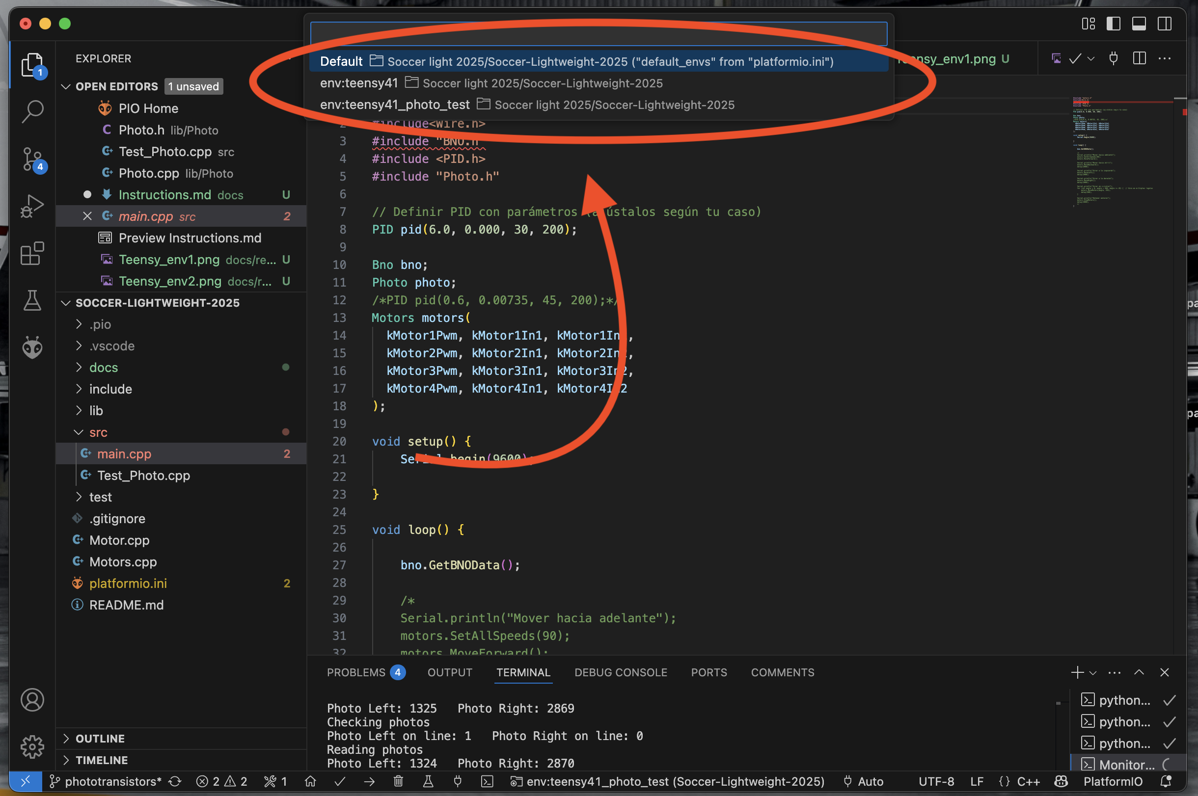 Options to chose the enviornment you want to work on